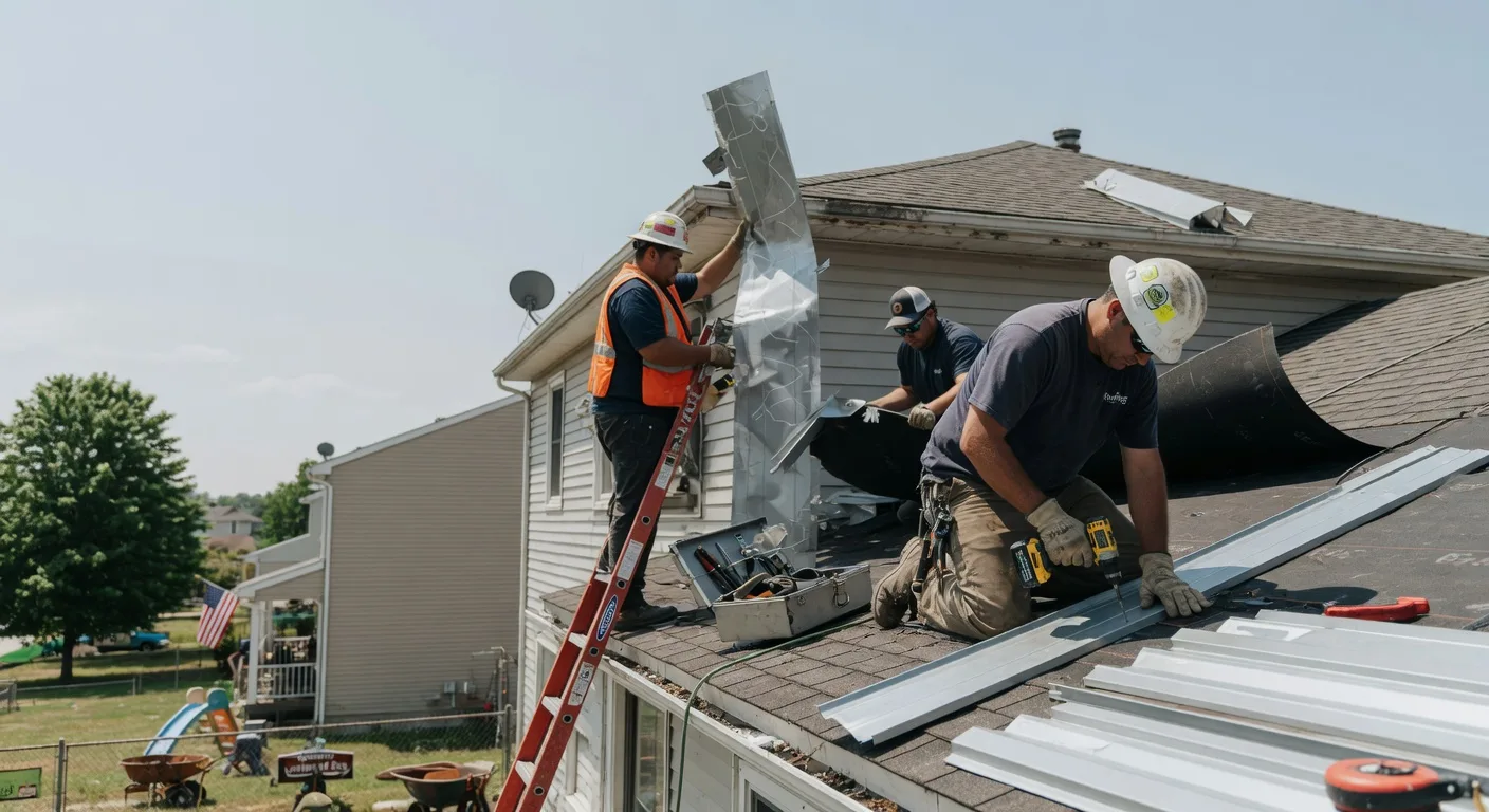 Storm Damage Metal Roof Repair in Traverse City, MI